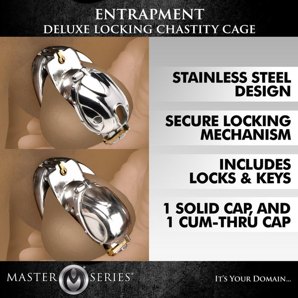 Entrapment Deluxe Locking Chastity Cage - Royal Sins