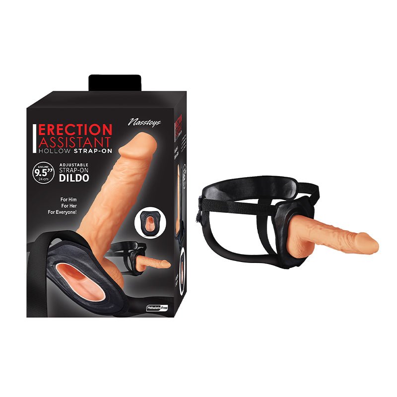 Erection Assistant Hollow Strap - On 9.5 in. White - Royal Sins