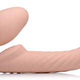 Ergo - Fit Twist Inflatable Vibrating Silicone Strapless Strap - on - Beige - Royal Sins