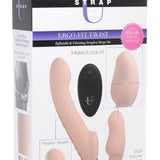 Ergo - Fit Twist Inflatable Vibrating Silicone Strapless Strap - on - Beige - Royal Sins