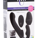 Ergo - Fit Twist Inflatable Vibrating Silicone Strapless Strap - on - Black - Royal Sins