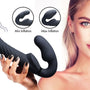 Ergo - Fit Twist Inflatable Vibrating Silicone Strapless Strap - on - Black - Royal Sins