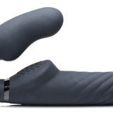 Ergo - Fit Twist Inflatable Vibrating Silicone Strapless Strap - on - Black - Royal Sins