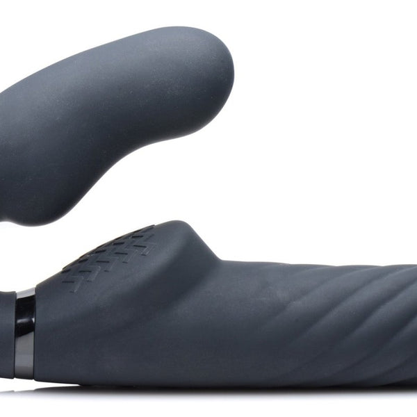 Ergo - Fit Twist Inflatable Vibrating Silicone Strapless Strap - on - Black - Royal Sins