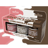 Erotic Chocolate Body Paints White/Milk Chocolate&Strawberry (3 Pack) - Royal Sins