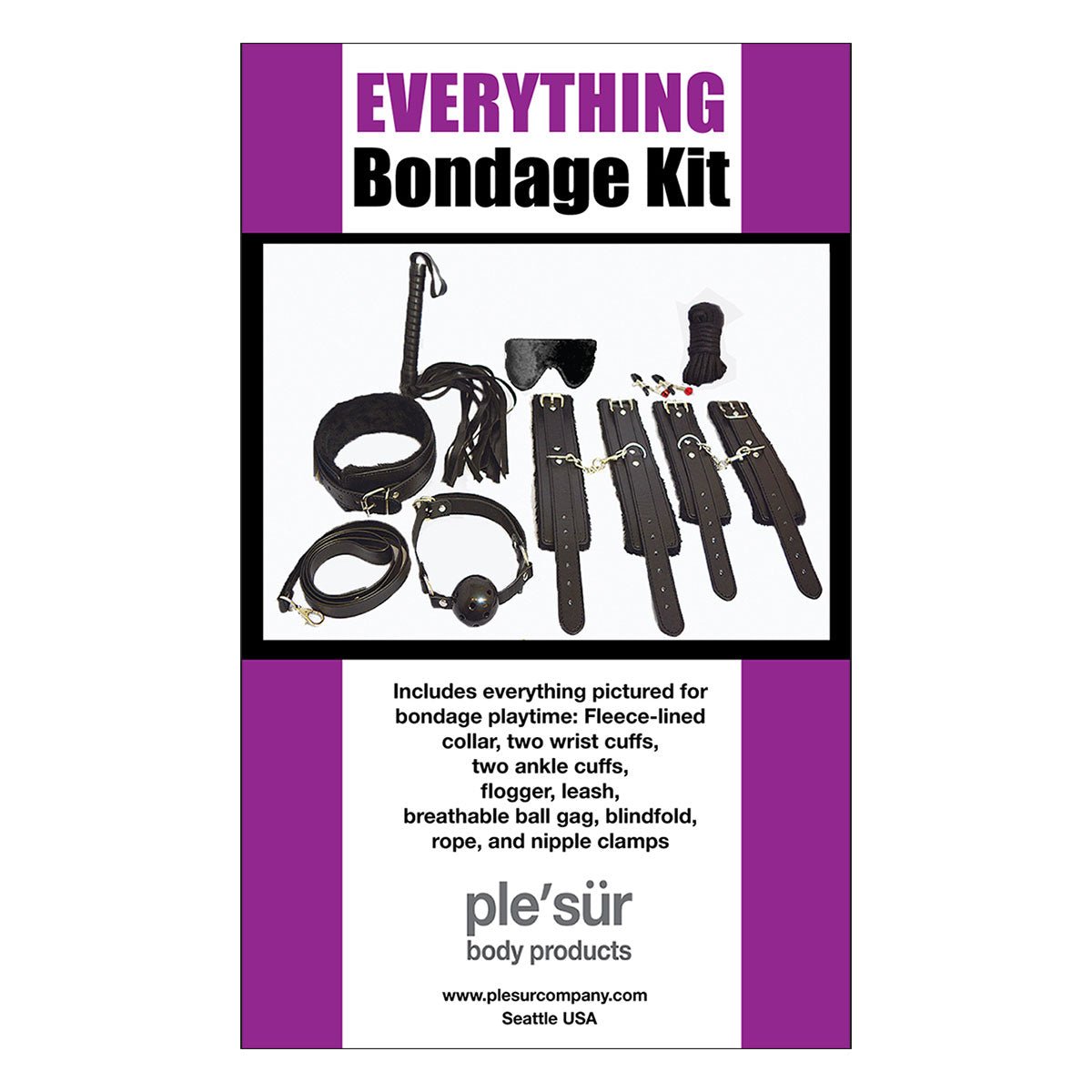 Everything Bondage 12pc Kit - Black - Royal Sins