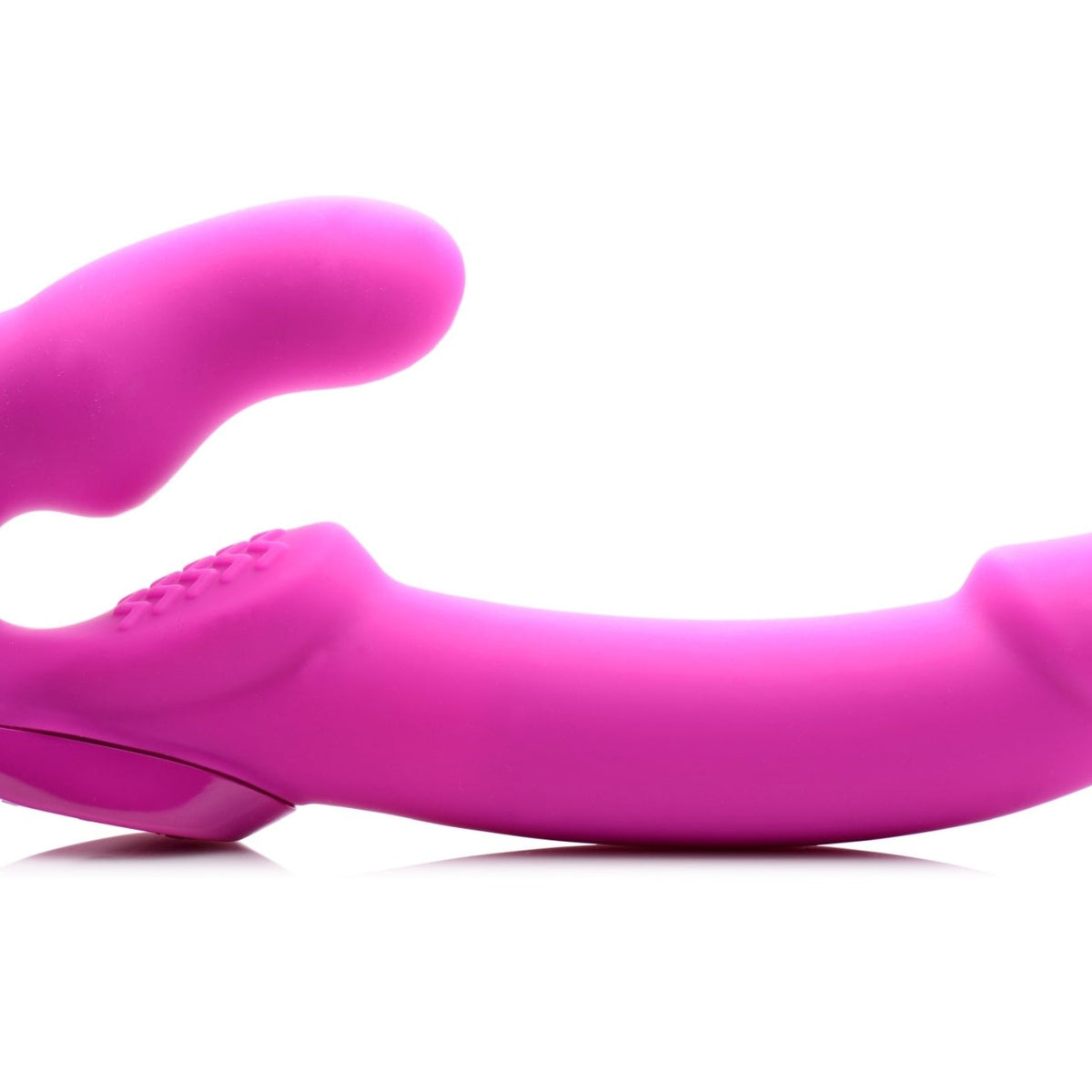 Evoke Rechargeable Vibrating Silicone Strapless Strap On - Pink - Royal Sins