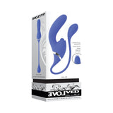 Evolved All In Rechargeable Dual Vibrating Tapping Vibe Silicone Blue - Royal Sins