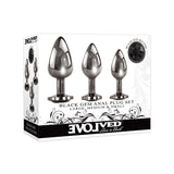 Evolved Black Gem Anal Plug 3 - Piece Set - Royal Sins