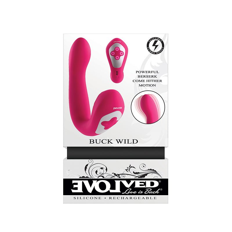 Evolved Buck Wild Rechargeable Silicone Dual Stimulator Pink - Royal Sins