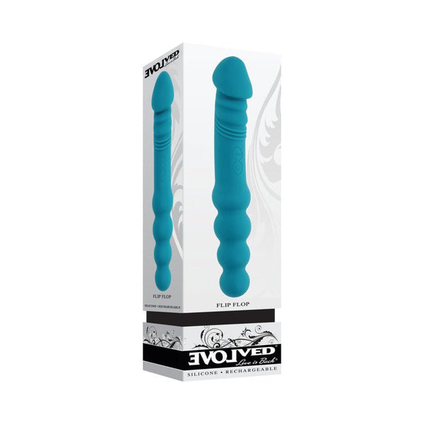 Evolved Flip Flop Rechargeable Silicone Dual - Ended Vibrator Teal - Royal Sins