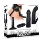 Evolved Heavenly Harness 5 - Piece Rechargeable Silicone Vibrating Strap - On Kit Black - Royal Sins