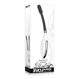 Evolved Perfect Point Rechargeable Silicone Clitoral Stimulator Wand White/Black - Royal Sins