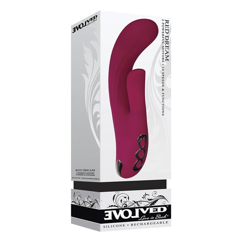 Evolved Red Dream Rechargeable Silicone Dual Stimulator - Royal Sins