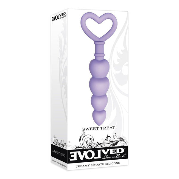 Evolved Sweet Treat Heart - Shaped Beaded Silicone Anal Plug Light Purple - Royal Sins