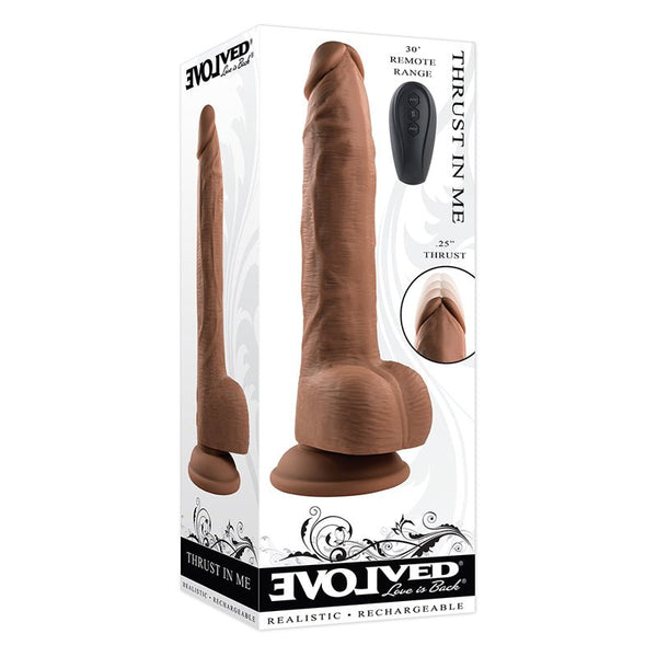 Evolved Thrust In Me Thrusting Vibrating 9.25 in. Dildo Dark - Royal Sins