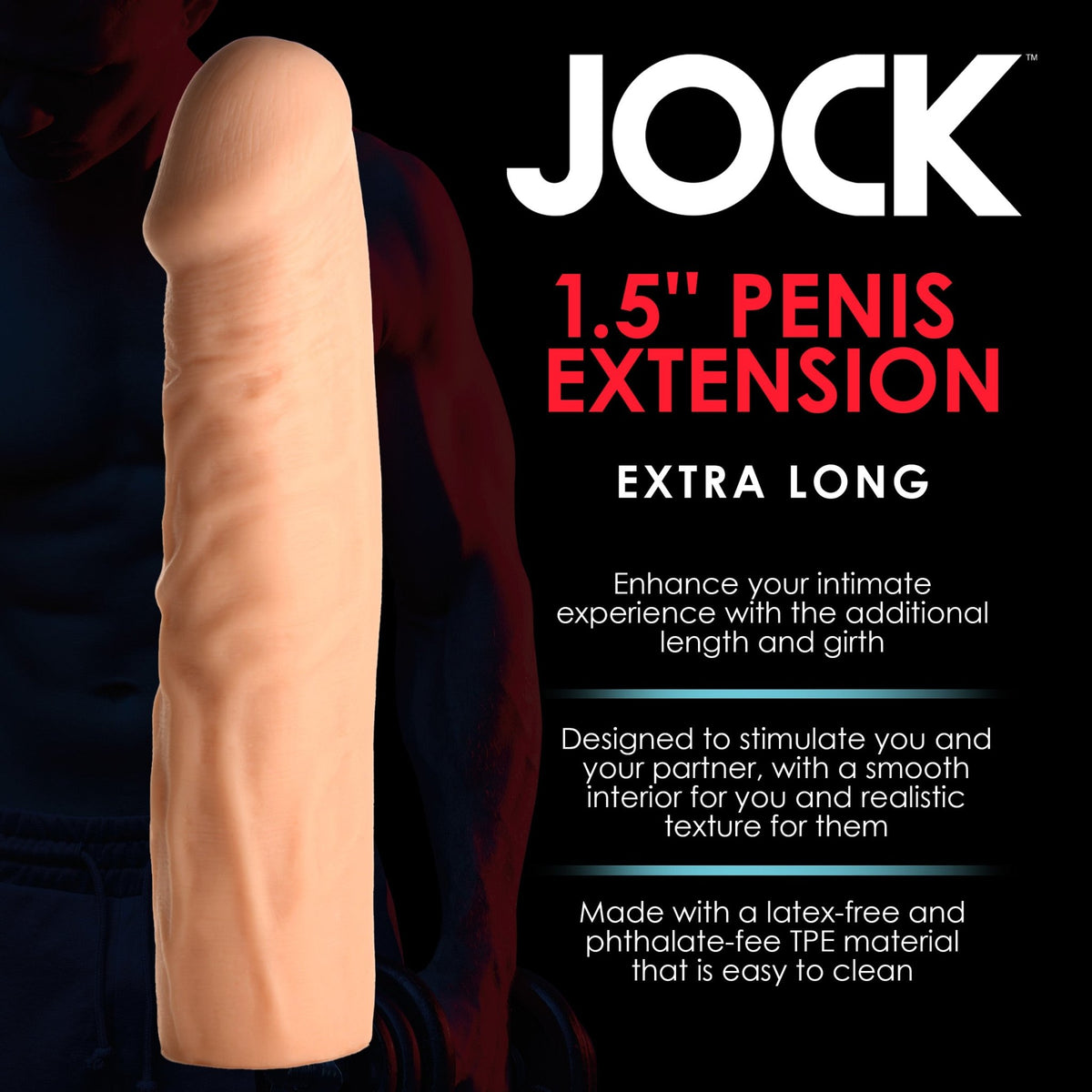 Extra Long 1.5 Inch Penis Extension - Light - Royal Sins