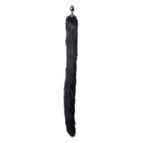 Extra Long Mink Tail Metal Anal Plug - Black - Royal Sins