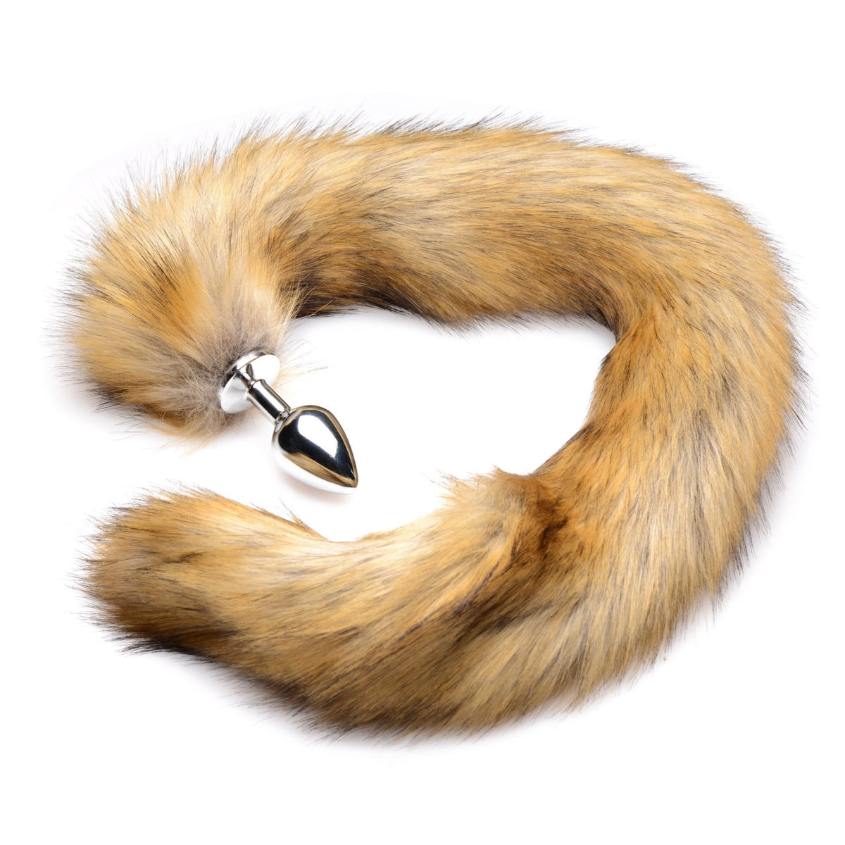 Extra Long Mink Tail Metal Anal Plug - Brown - Royal Sins