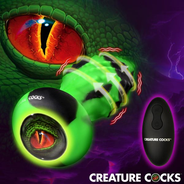 Eye of the Spawn Vibrating & Squirming Silicone Butt Plug - Royal Sins
