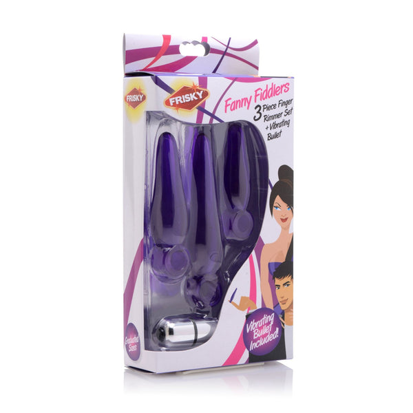 Fanny Fiddlers 3 Piece Finger Rimmer Set with Vibrating Bullet - Royal Sins