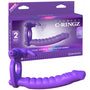 Fantasy C - Ringz Double Penetrator Vibrating Rabbit Dual Entry Cockring Purple - Royal Sins