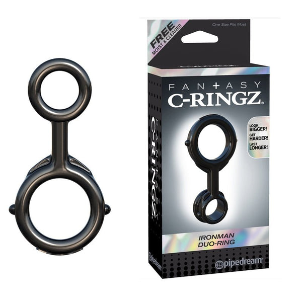 Fantasy C - Ringz Ironman Duo - Ring Cockring & Ballstretcher Black - Royal Sins