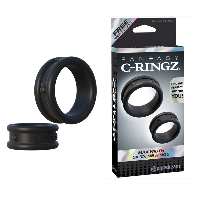 Fantasy C - Ringz Max - Width Silicone Rings 2 - Piece Set Black - Royal Sins