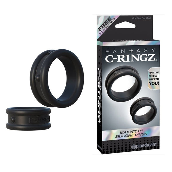 Fantasy C - Ringz Max - Width Silicone Rings 2 - Piece Set Black - Royal Sins