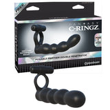 Fantasy C - Ringz Posable Partner Double Penetrator Vibrating Cockring Black - Royal Sins