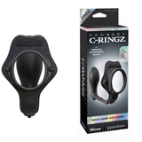 Fantasy C - Ringz Rock Hard Ass - Gasm Vibrating Silicone Cockring With Anal Plug Black - Royal Sins
