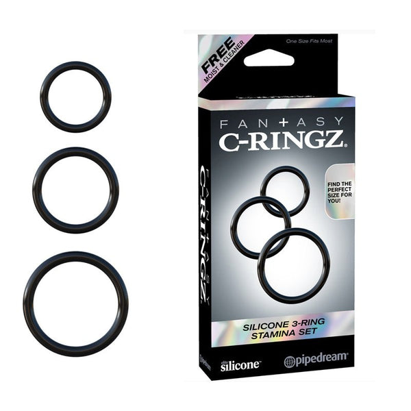 Fantasy C - Ringz Silicone 3 - Ring Stamina Set Black - Royal Sins
