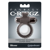 Fantasy C - Ringz Vibrating Silicone Super Ring With Bullet Black - Royal Sins