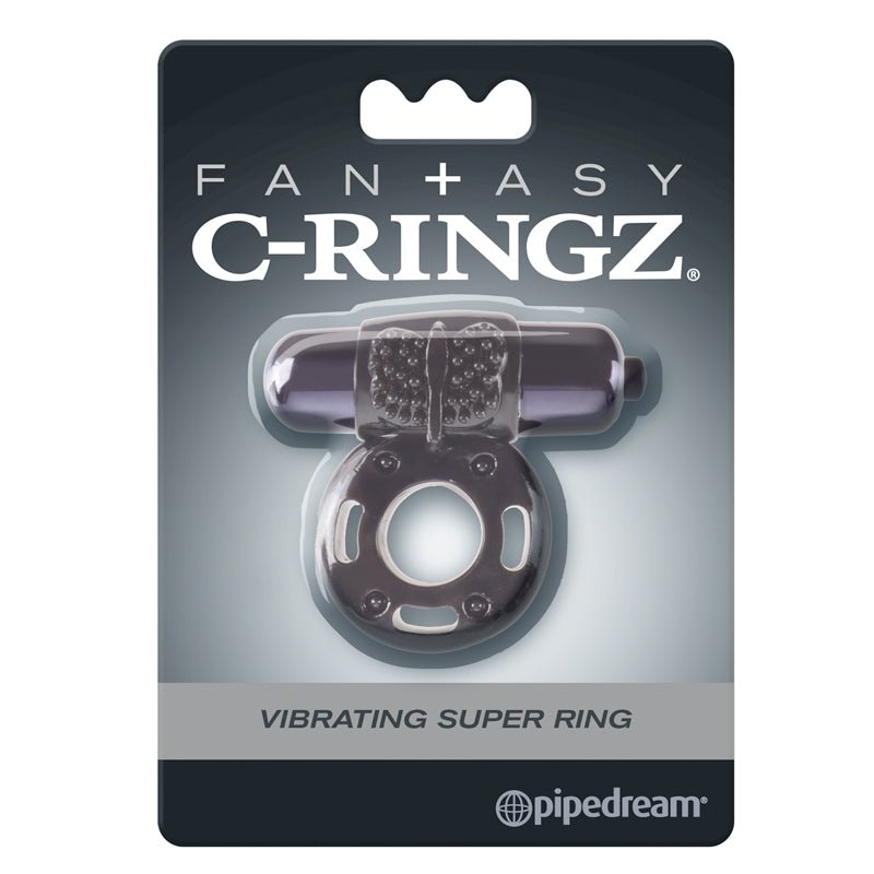 Fantasy C - Ringz Vibrating Super Ring With Bullet Black - Royal Sins