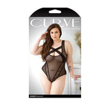 Fantasy Lingerie Curve Audrey Criss - Cross Mesh Bodysuit Black 3XL/4XL - Royal Sins
