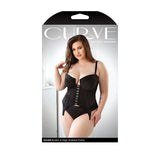 Fantasy Lingerie Curve Sloan Cropped Bustier With Molded Cups & High - Waisted Panty Black 3XL/4XL - Royal Sins