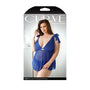 Fantasy Lingerie Curve Zara Mesh Babydoll With Shoulder Ties & Matching Panty Blue XL/2XL - Royal Sins