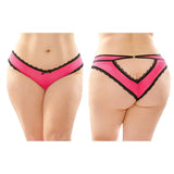 Fantasy Lingerie Dahlia Cheeky Hipster Panty With Lace Trim & Keyhole Cutout 6 - Pack Pink Queen Size - Royal Sins