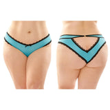 Fantasy Lingerie Dahlia Cheeky Hipster Panty With Lace Trim & Keyhole Cutout 6 - Pack Turquoise Queen Size - Royal Sins