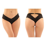 Fantasy Lingerie Dahlia Cheeky Hipster Panty With Lace Trim & Keyhole Cutout Black S/M - Royal Sins