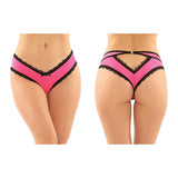 Fantasy Lingerie Dahlia Cheeky Hipster Panty With Lace Trim & Keyhole Cutout Pink S/M - Royal Sins