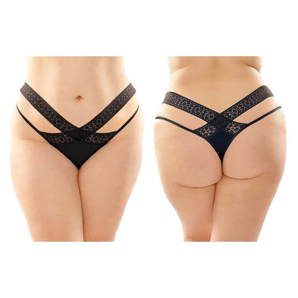 Fantasy Lingerie Daphne Microfiber Brazilian - Cut Panty 6 - Pack Black Queen - Royal Sins