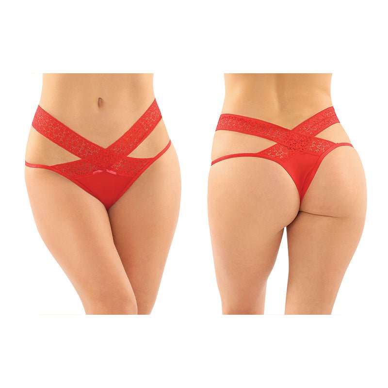 Fantasy Lingerie Daphne Microfiber Brazilian - Cut Panty 6 - Pack Red S/M - Royal Sins