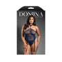 Fantasy Lingerie Domina Gartered Mesh Monowire Bustier with Detachable Choker Halter & G - String Queen Size - Royal Sins
