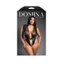 Fantasy Lingerie Domina Mesh Tie - Back Plunge Front Teddy with Buckle Waist and Lock & Key Detail Queen Size - Royal Sins