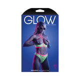 Fantasy Lingerie Glow Persuasive Open Cup Cage Bra & Panty Neon Green M/L - Royal Sins