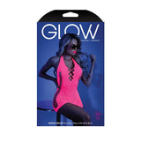 Fantasy Lingerie Glow Shock Value Net Halter Dress Neon Pink O/S - Royal Sins
