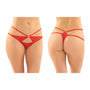 Fantasy Lingerie Jasmine Strappy Lace Thong With Front Keyhole Cutout 6 - Pack Red L/XL - Royal Sins