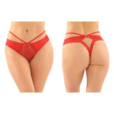 Fantasy Lingerie Kalina Strappy Microfiber & Lace Thong With Back Cutout 6 - Pack Red L/XL - Royal Sins