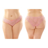 Fantasy Lingerie Poppy Crotchless Floral Lace Panty 6 - Pack Pink Queen Size - Royal Sins